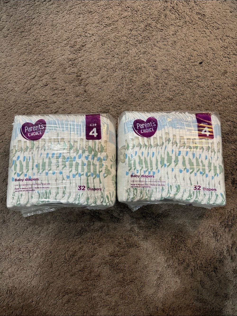 Assorted Baby Diapers- mostly parents choice size 4